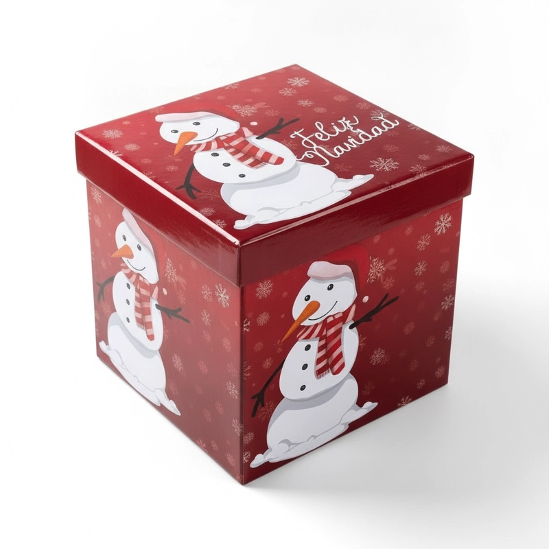 PUFF NAVIDEÑO PLEGABLE 30X30X30CM BAUL ORGANIZADOR ASIENTO - 1