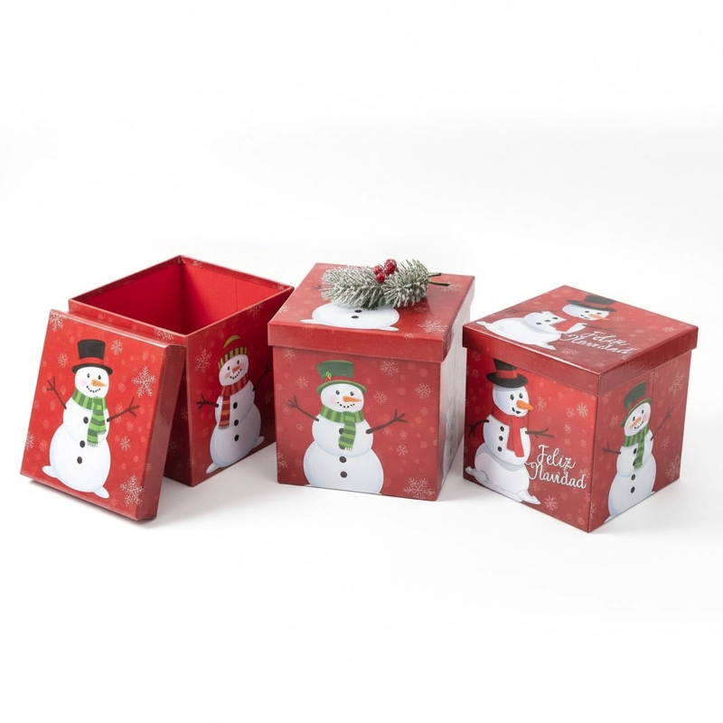 PUFF NAVIDEÑO PLEGABLE 30X30X30CM BAUL ORGANIZADOR ASIENTO - 4