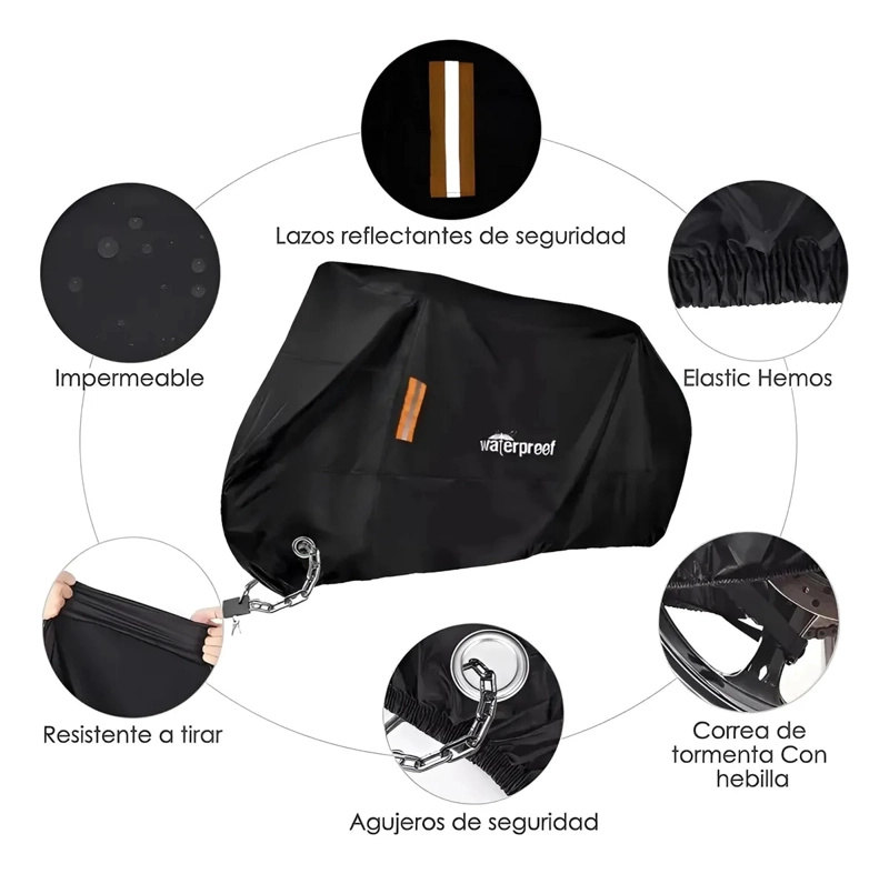 FUNDA BICICLETA MOTO IMPERMEABLE 110X200CM CARPA CUBRE MOTO - 3