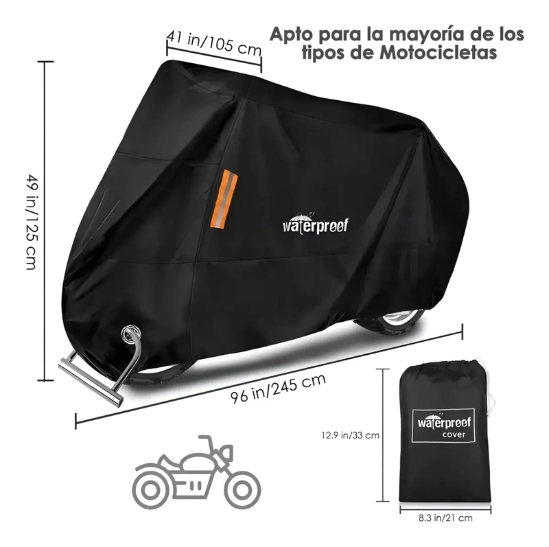 FUNDA BICICLETA MOTO IMPERMEABLE 110X200CM CARPA CUBRE MOTO - 4