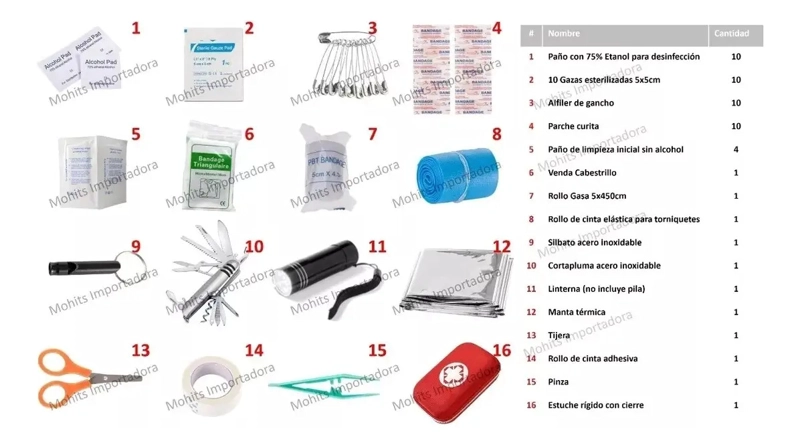 BOTIQUIN PRIMEROS AUXILIOS PORTATIL CAMPING EMERGENCIA - 8