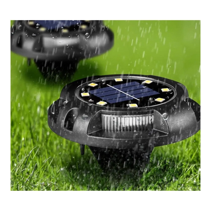 SET 4 FOCOS SOLARES 8 LED PISO JARDIN ESTACA EXTERIOR 600LM - 3