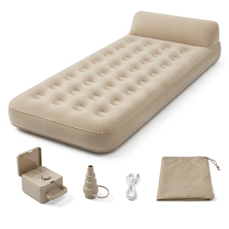 COLCHON INFLABLE CAMPING 190X73 CON BOMBA RECARGABLE USB - 1