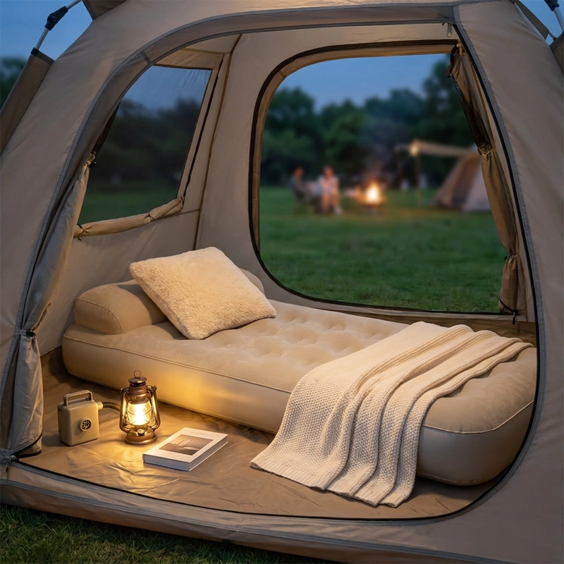 COLCHON INFLABLE CAMPING 190X73 CON BOMBA RECARGABLE USB - 4