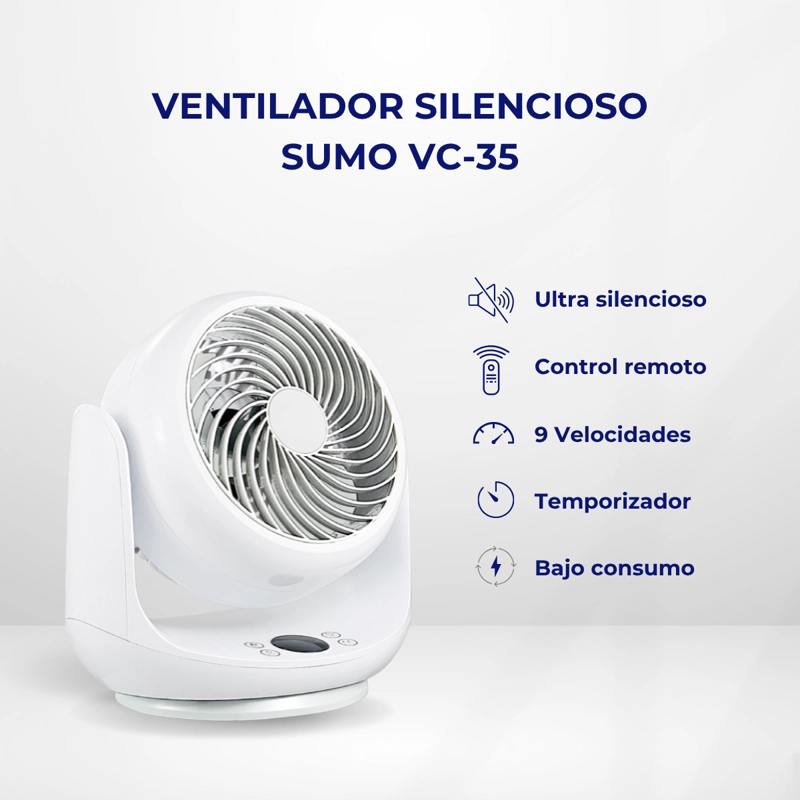 VENTILADOR SILENCIOSO SUMO 42 WATTS CON CONTROL REMOTO VC-35 - 3