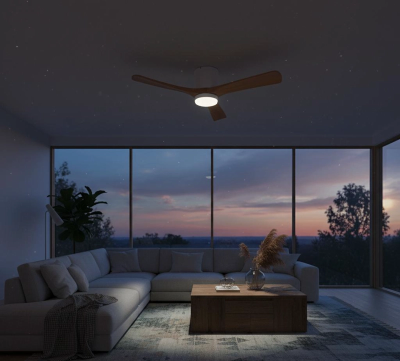 VENTILADOR DE TECHO SUMO VT60 BLANCO LED 52" 3 ASPAS DE MADERA NATURAL - 4