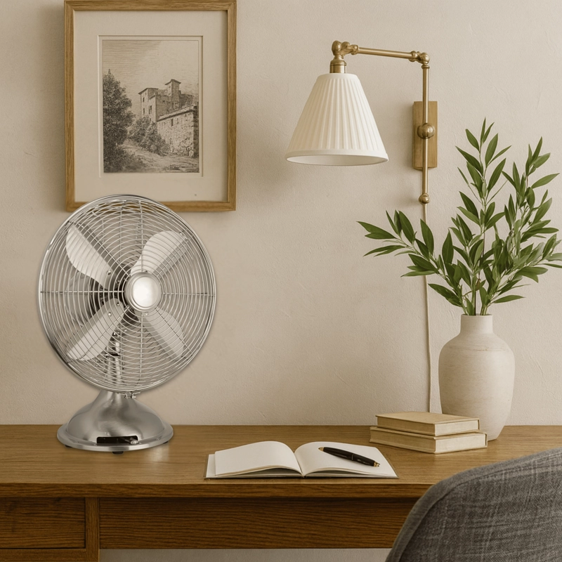 VENTILADOR DE MESA RETRO SUMO VM30 12' PLATA - 4