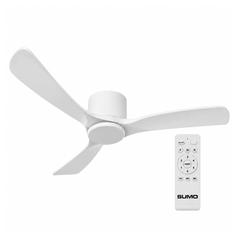 VENTILADOR DE TECHO SUMO VT50 BLANCO 52' 3 ASPAS DE MADERA BLANCO - 1