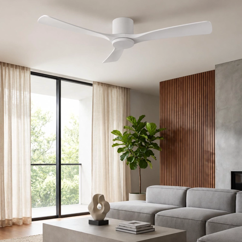 VENTILADOR DE TECHO SUMO VT50 BLANCO 52' 3 ASPAS DE MADERA BLANCO - 4