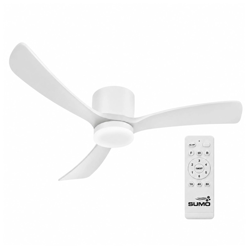 VENTILADOR DE TECHO SUMO VT60 BLANCO LED 52' 3 ASPAS DE MADERA BLANCO - 1