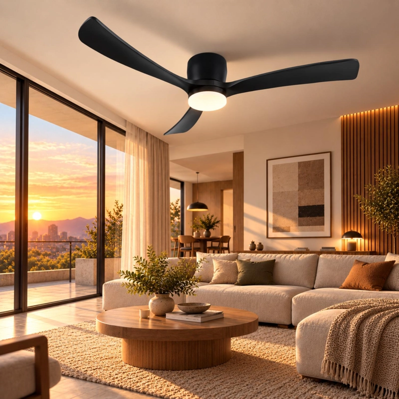 VENTILADOR DE TECHO SUMO VT60 NEGRO LED 52' 3 ASPAS DE MADERA NEGRO - 4