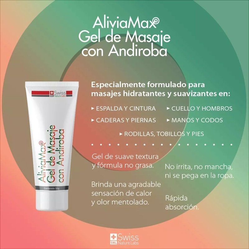 GEL MASAJE CUERPO SWISS NATURE LABS 4 FRASCOS ALIVIAMAX CON ANDIROBA 2 MESES - 5