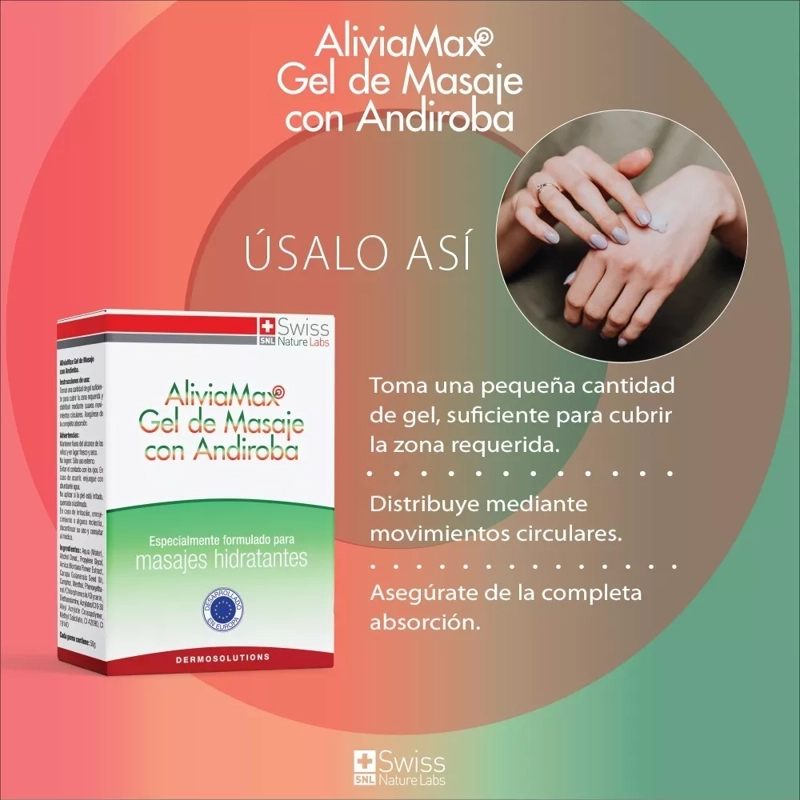 GEL MASAJE CUERPO SWISS NATURE LABS 4 FRASCOS ALIVIAMAX CON ANDIROBA 2 MESES - 6