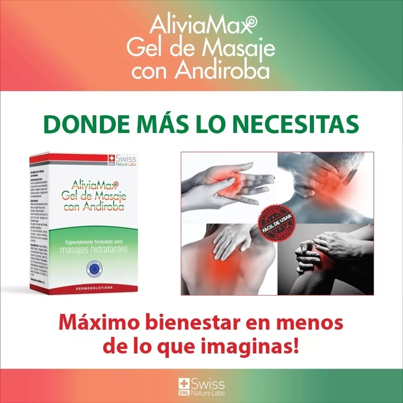 GEL MASAJE CUERPO SWISS NATURE LABS 4 FRASCOS ALIVIAMAX CON ANDIROBA 2 MESES - 7