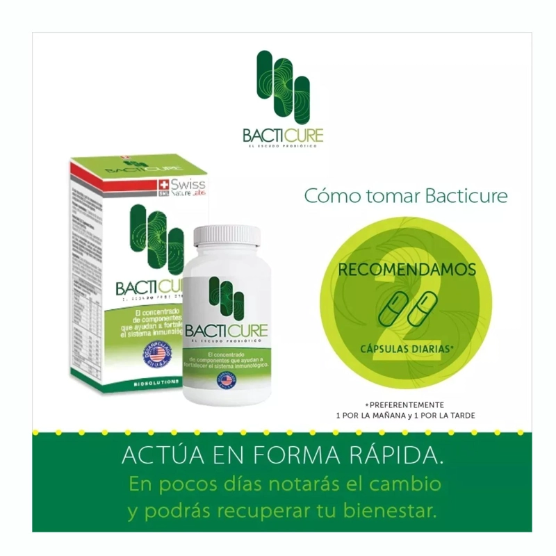 SUPLEMENTO ALIMENTICIO SWISS NATURE LABS BACTICURE ESCUDO PROBIOTICO 2X1 60 DIAS CAPSULAS BLANDAS - 6