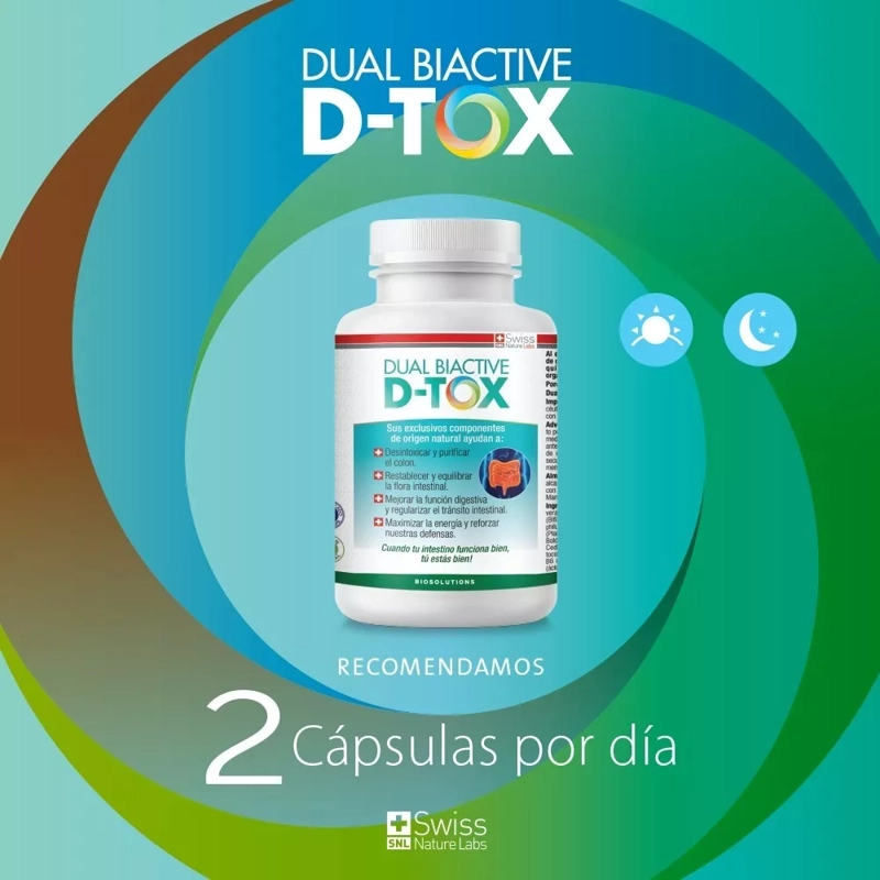 SUPLEMENTO ALIMENTICIO SWISS NATURE LABS DUAL BIACTIVE D-TOX 2 MESES CAPSULAS BLANDAS - 9