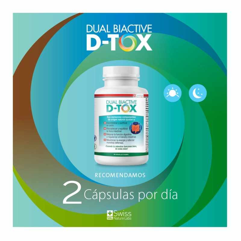 SUPLEMENTO ALIMENTICIO SWISS NATURE LABS DUAL BIACTIVE D-TOX 3 MESES CAPSULAS BLANDAS - 7