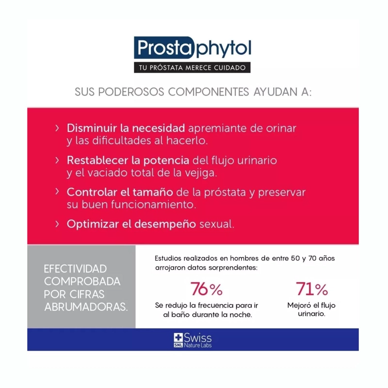 SUPLEMENTO SWISS NATURE LABS PROSTAPHYTOL SALUD PROSTATA 4 MESES CAPSULAS BLANDAS - 6