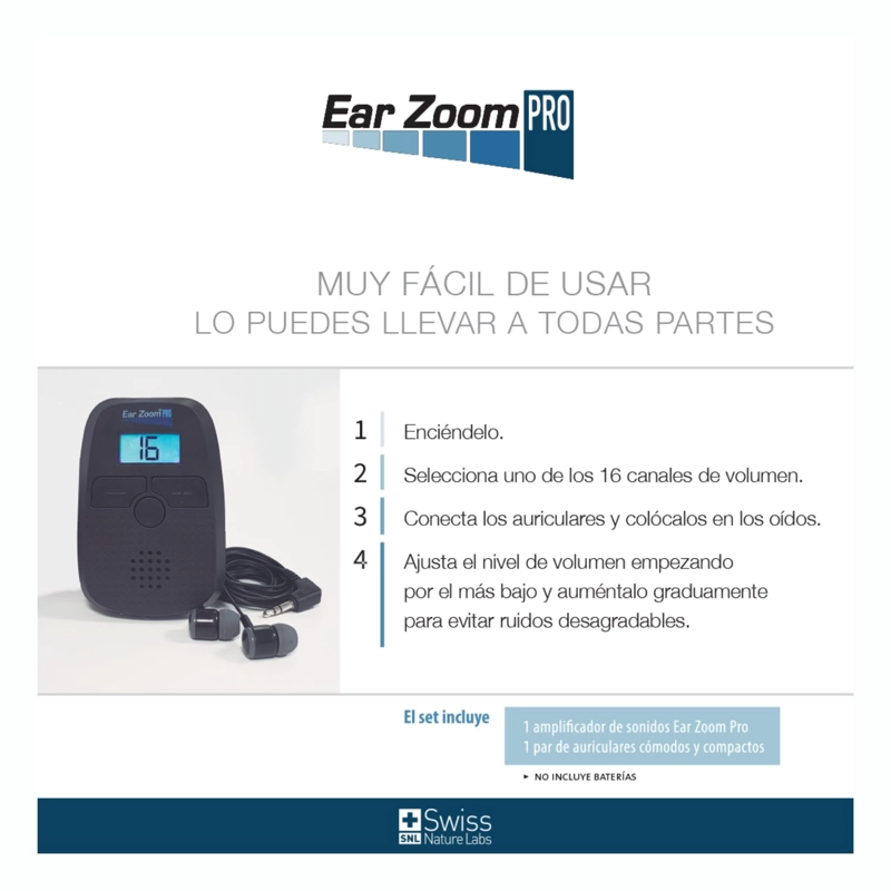 AMPLIFICADOR AUDITIVO SWISS NATURE LABS EAR ZOOM PRO - 5