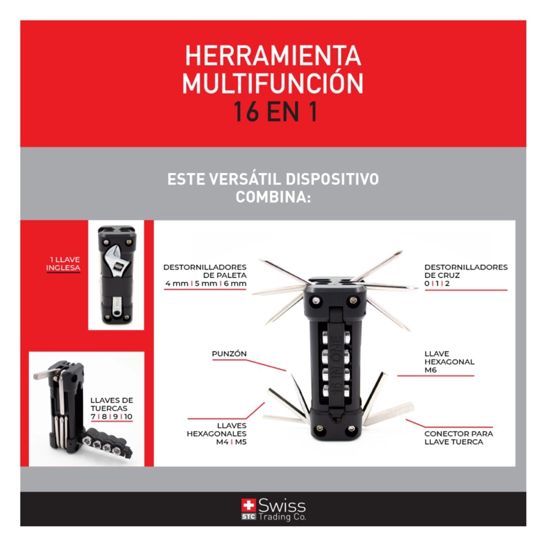 MULTIHERRAMIENTA SWISS NATURE LABS MUF01 HERRAMIENTA MULTIFUNCIONAL 16 EN 1 - 8