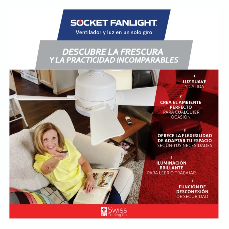 SOCKET SWISS NATURE LABS 29 WATTS FAN LIGHT UNITARIO - 4