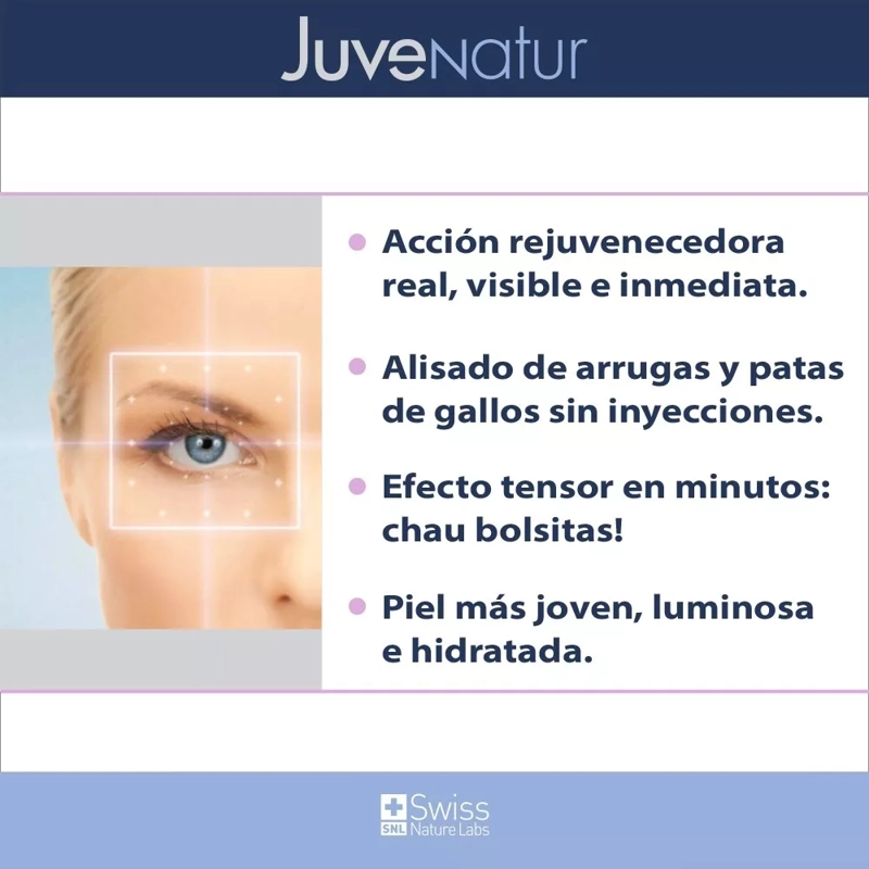 CONTORNO OJOS SWISS NATURE LABS JUVENATUR TRATAMIENTO ANTI-ARRUGAS EFECTO FLASH BOLSAS Y OJERAS - 7