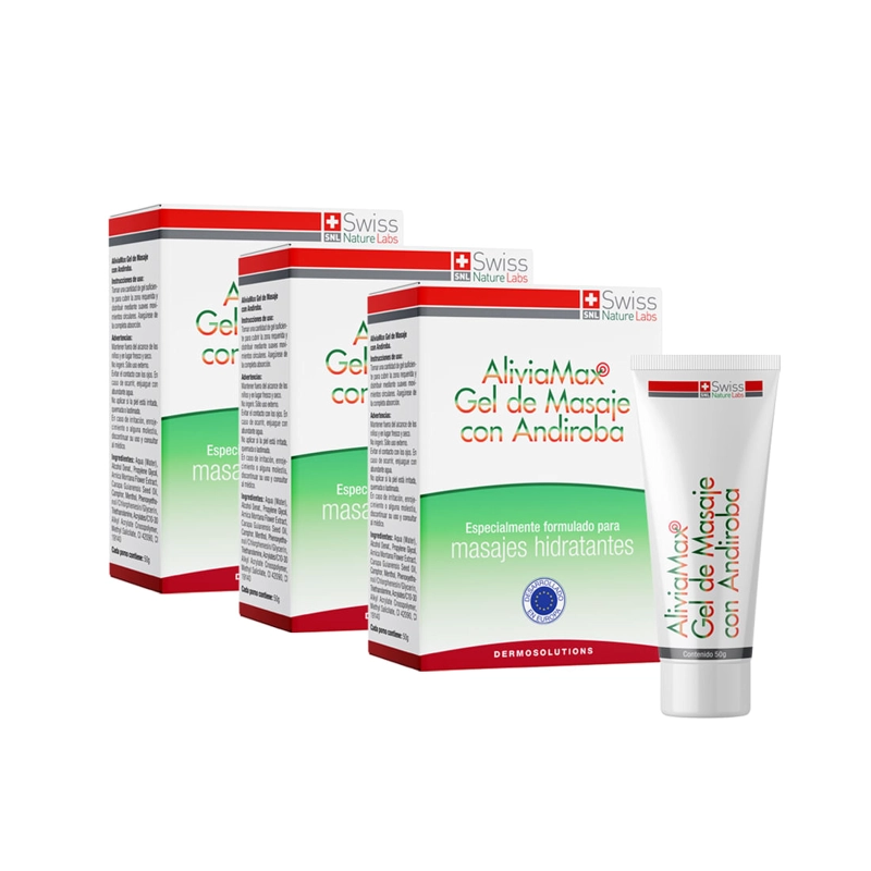 GEL MASAJE CUERPO SWISS NATURE LABS 6 FRASCOS ALIVIAMAX ANDIROBA 3 MESES - 2