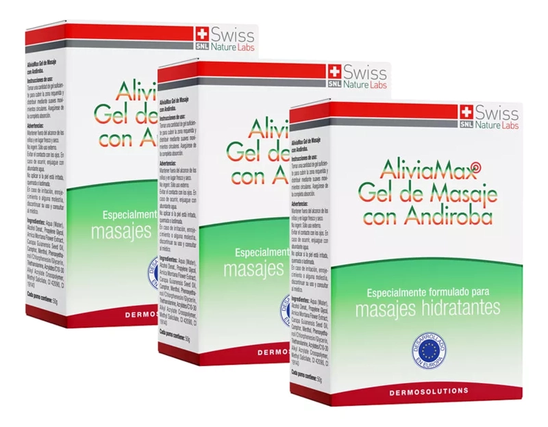 GEL MASAJE CUERPO SWISS NATURE LABS 6 FRASCOS ALIVIAMAX ANDIROBA 3 MESES - 4