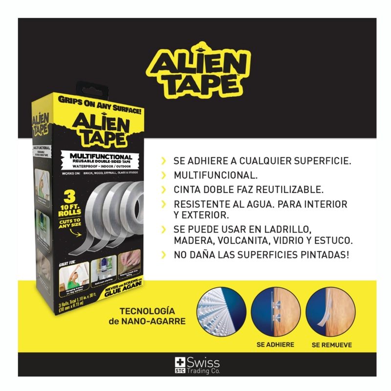SET 3 CINTAS SWISS TRADING CO ALIEN TAPE ADHESIVAS DOBLE CARA - 7