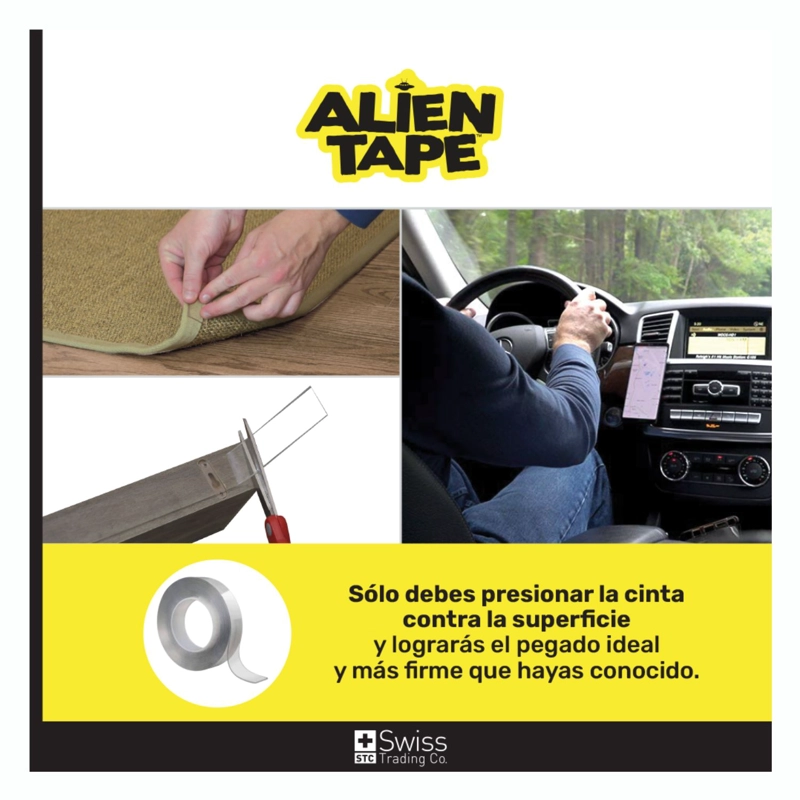 SET 3 CINTAS SWISS TRADING CO ALIEN TAPE ADHESIVAS DOBLE CARA - 8