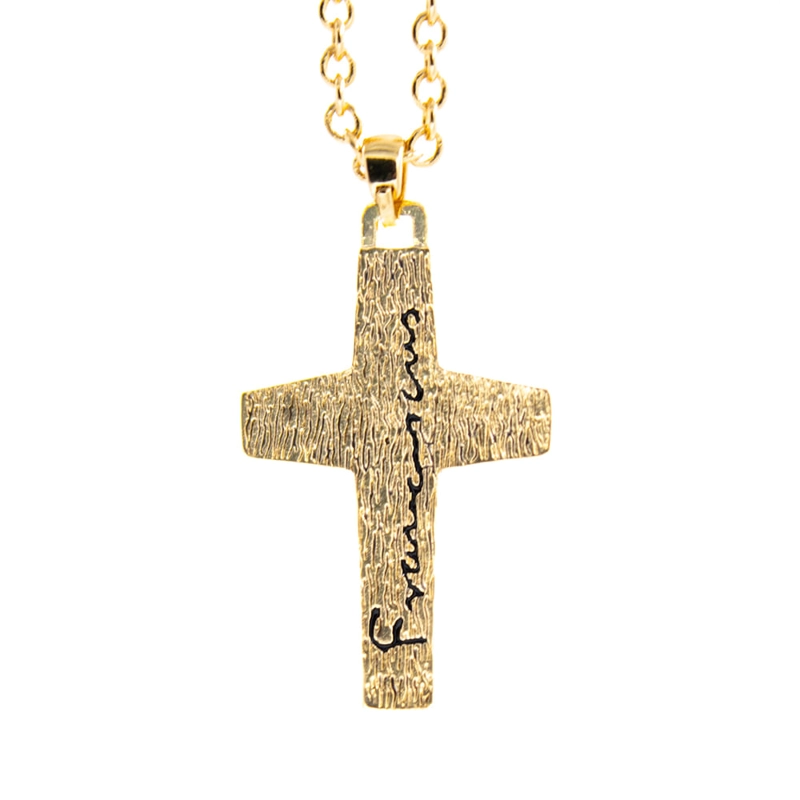 CADENA SWISS TRADING CO BAÑO ORO 18K CRUZ DEL BUEN PASTOR - 2