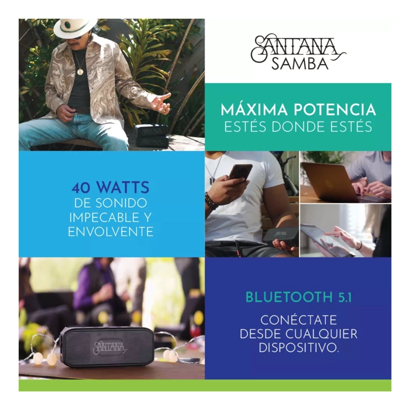 PARLANTE BLUETOOTH SWISS NATURE LABS SANTANA SAMBA UNITARIO - 8
