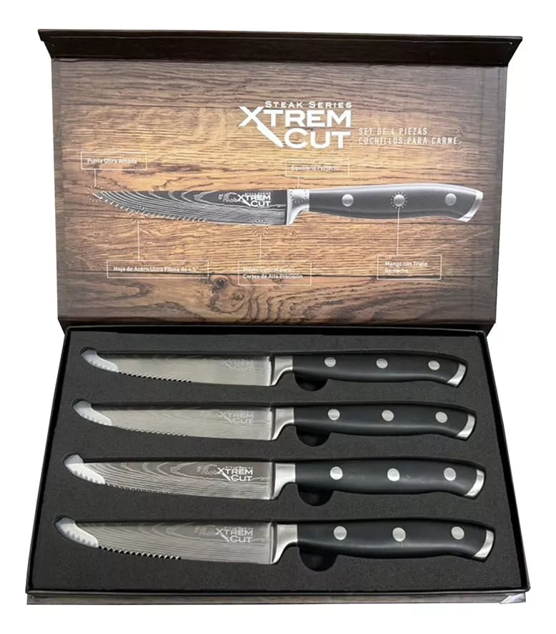 XTREM CUT STEAK SERIES SET 4 CUCHILLOS P/CARNE - 8