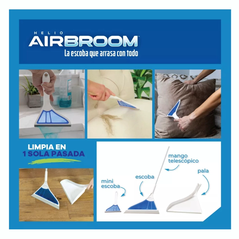 BARREDOR DE PISOS SWISS NATURE LABS HELIO AIR BROOM LIVIANO SET 3 PIEZAS - 4