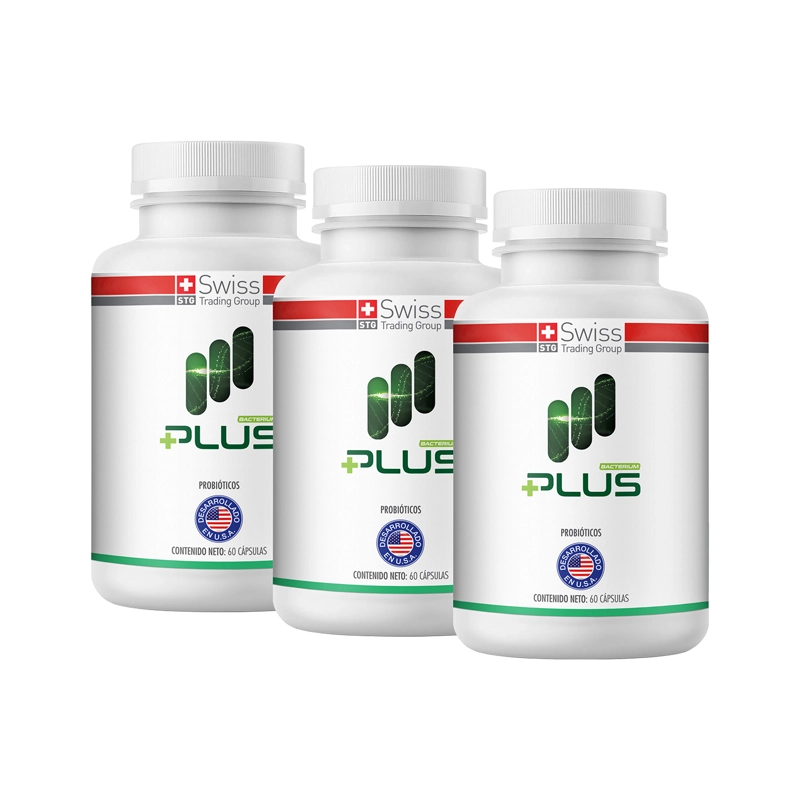 PACK 3 FRASCOS SUPLEMENTO SWISS NATURE LABS BACTERIUM PLUS CADA UNO CAPSULAS 60 UN - 2