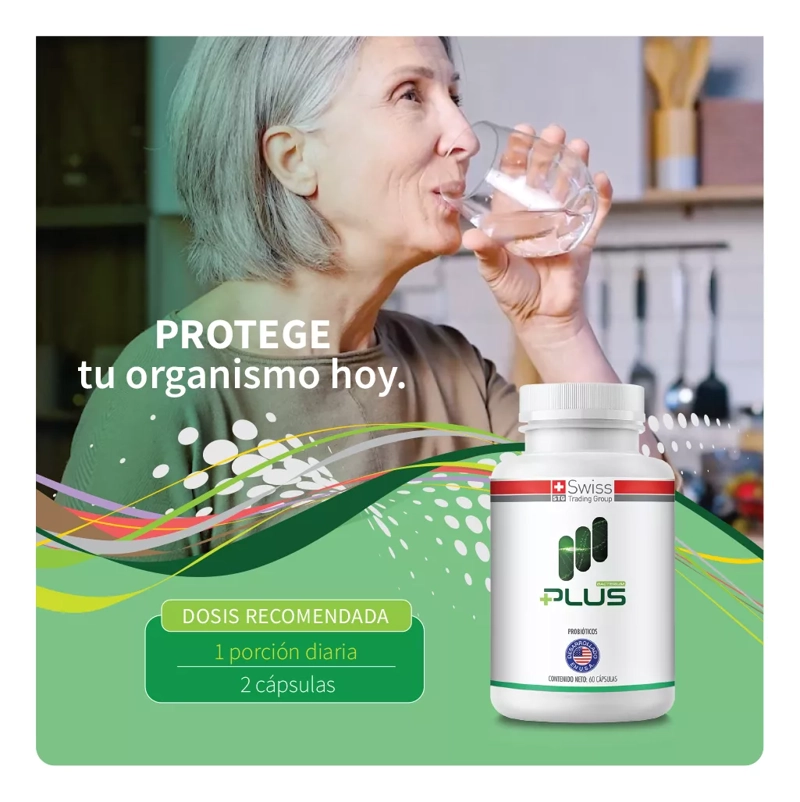 PACK 3 FRASCOS SUPLEMENTO SWISS NATURE LABS BACTERIUM PLUS CADA UNO CAPSULAS 60 UN - 4