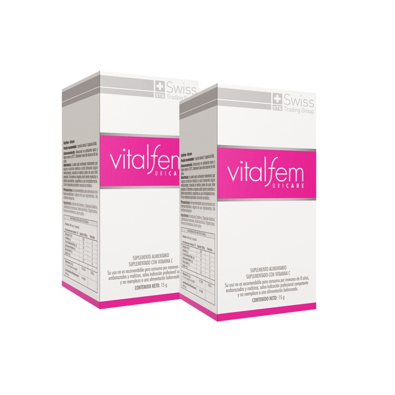 PACK 2 FRASCOS SUPLEMENTO SWISS NATURE LABS VITALFEM URICARE CADA UNO CAPSULAS 30 UN - 1