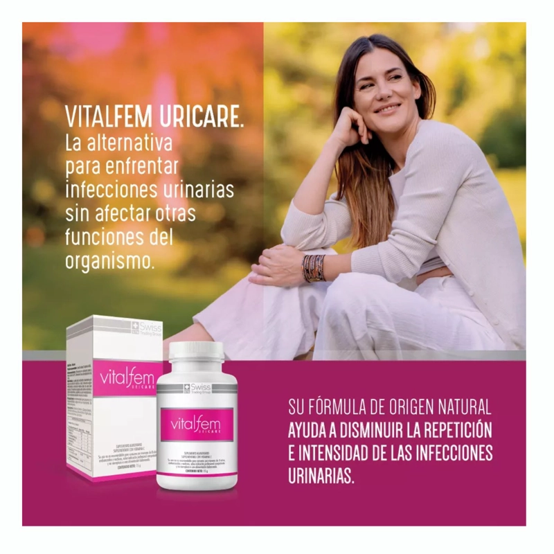 PACK 2 FRASCOS SUPLEMENTO SWISS NATURE LABS VITALFEM URICARE CADA UNO CAPSULAS 30 UN - 5
