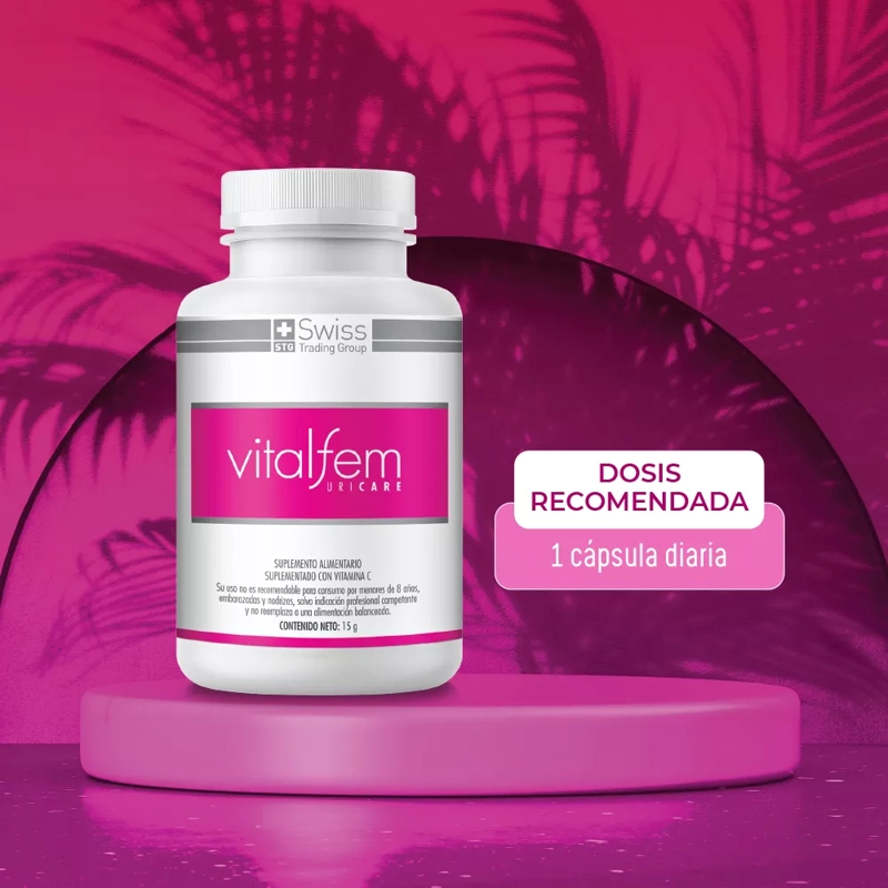 PACK 2 FRASCOS SUPLEMENTO SWISS NATURE LABS VITALFEM URICARE CADA UNO CAPSULAS 30 UN - 8
