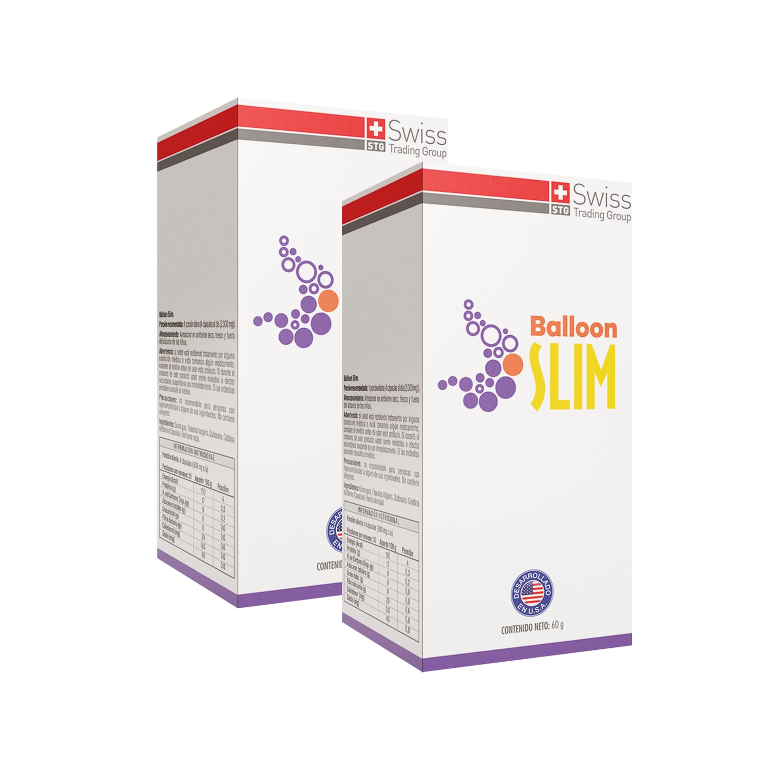 SUPLEMENTO ALIMENTICIO SWISS NATURE LABS BALLOON SLIM 2 FRASCOS CON 120 CAPSULAS CADA UNO - 1