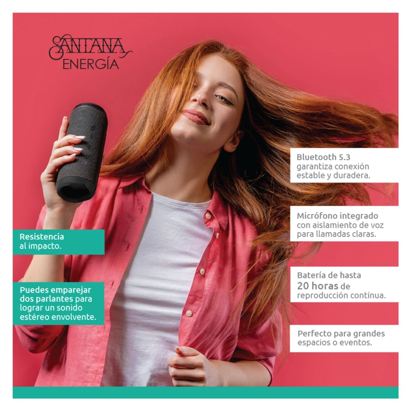 PARLANTE BLUETOOTH SWISS NATURE LABS SANTANA ENERGIA 1 UNIDAD - 5