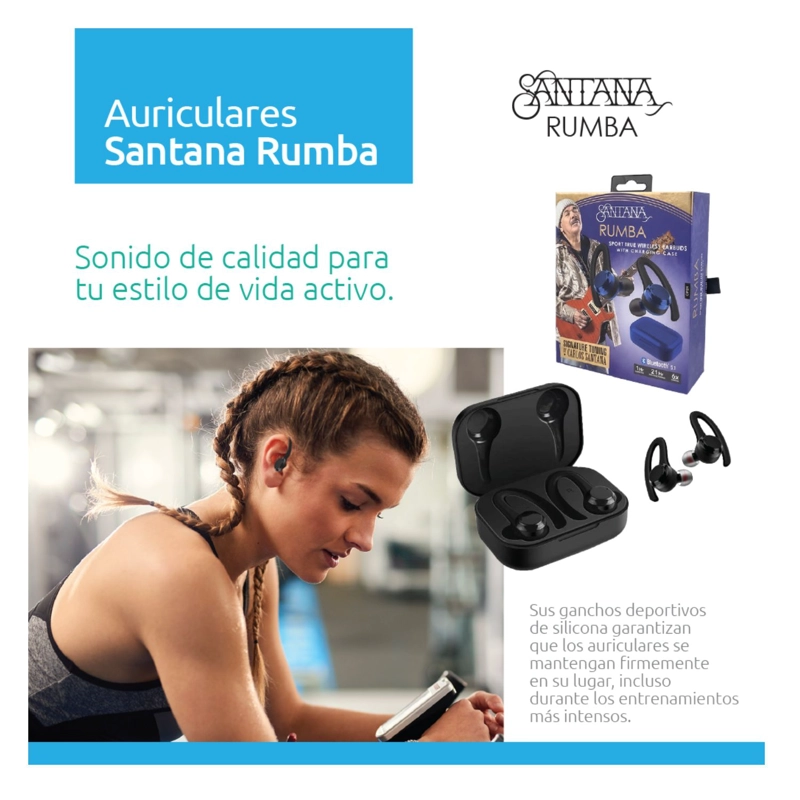 SANTANA RUMBA AURICULARES BLUETOOTH 5.1 HASTA 10 MTS DE ALCANCE - 4