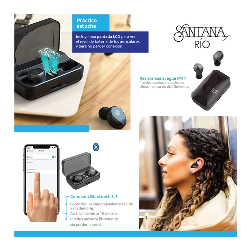 SANTANA RIO AURICULARES BLUETOOTH 5.1 - 4