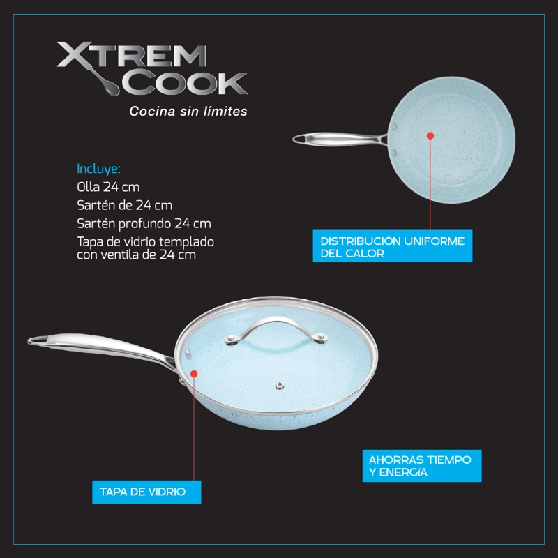 XTREM COOK SET DE SARTENES CON 4 PIEZAS - 5