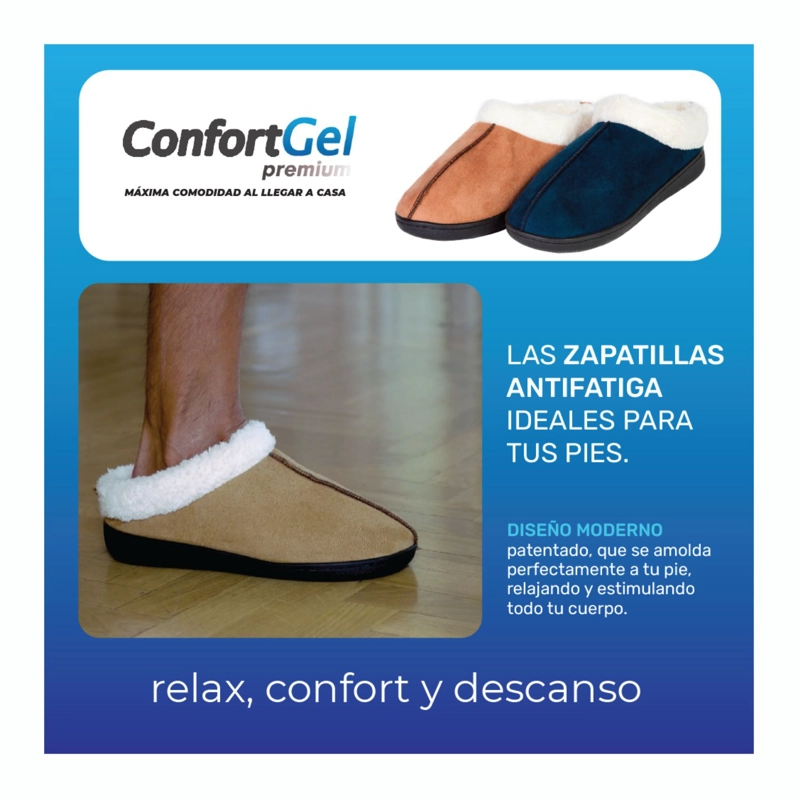 2 CONFORT GEL - ZAPATILLA DE DESCANSO - CAFE - 5