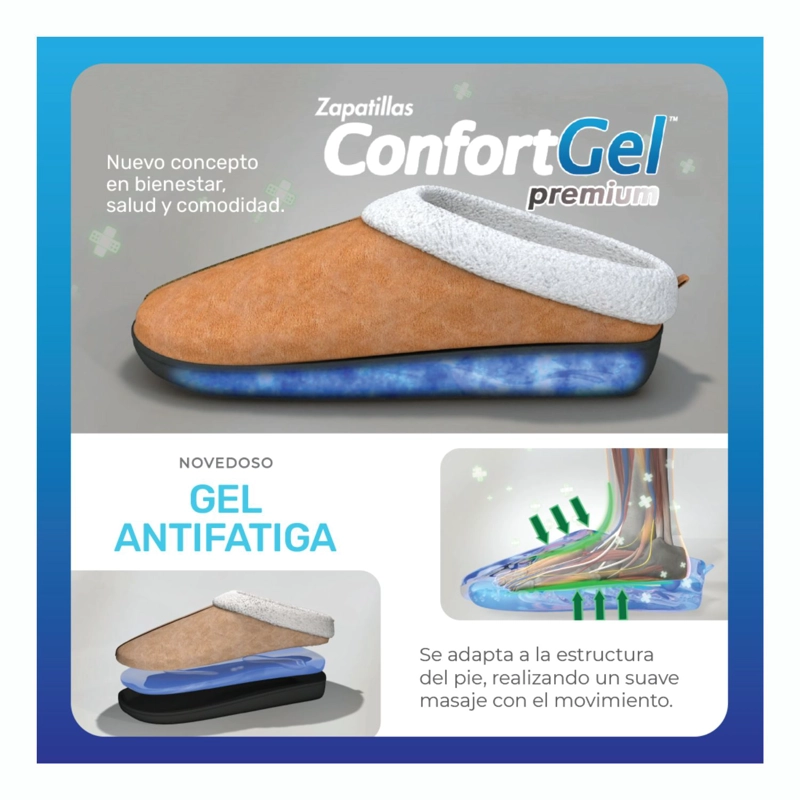 CONFORT GEL - ZAPATILLA DE DESCANSO - CAFE - 6