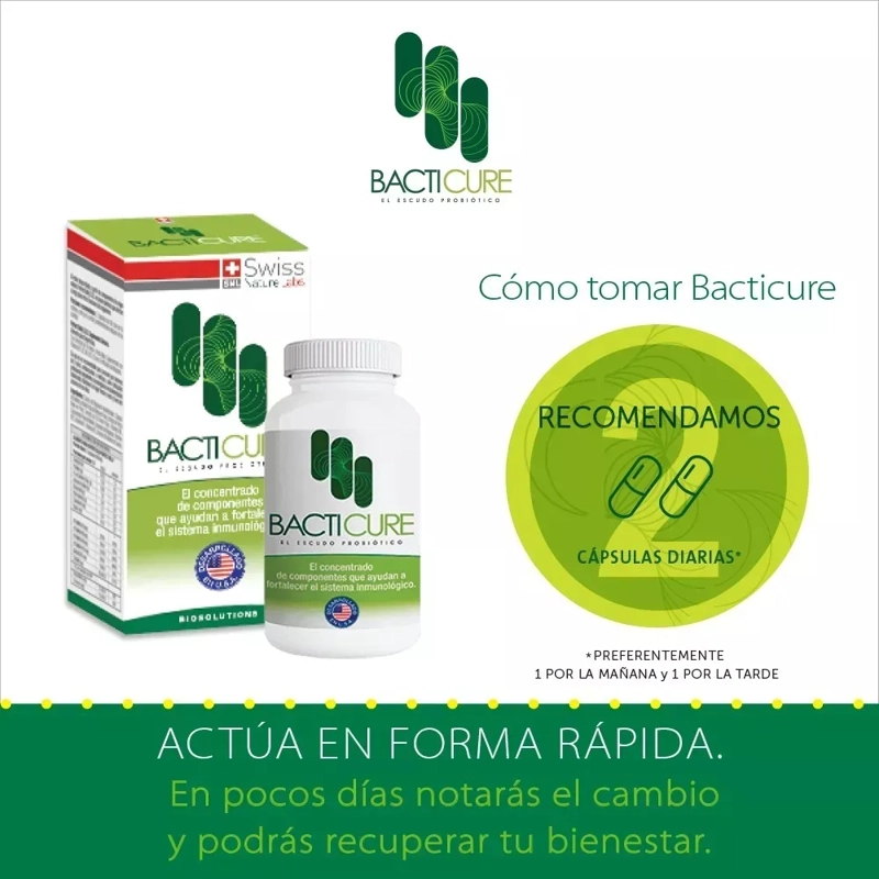 BACTICURE COMPLEJO NATURAL PROBIOTICO PARA 3 MESES - 9