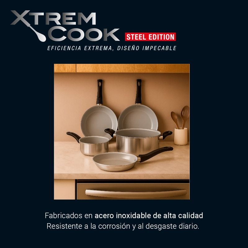 XTREM COOK STEEL OLLA 24 CM CON TAPA - 4