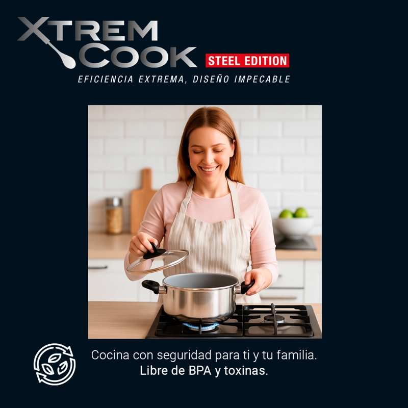 XTREM COOK STEEL OLLA 24 CM CON TAPA - 7