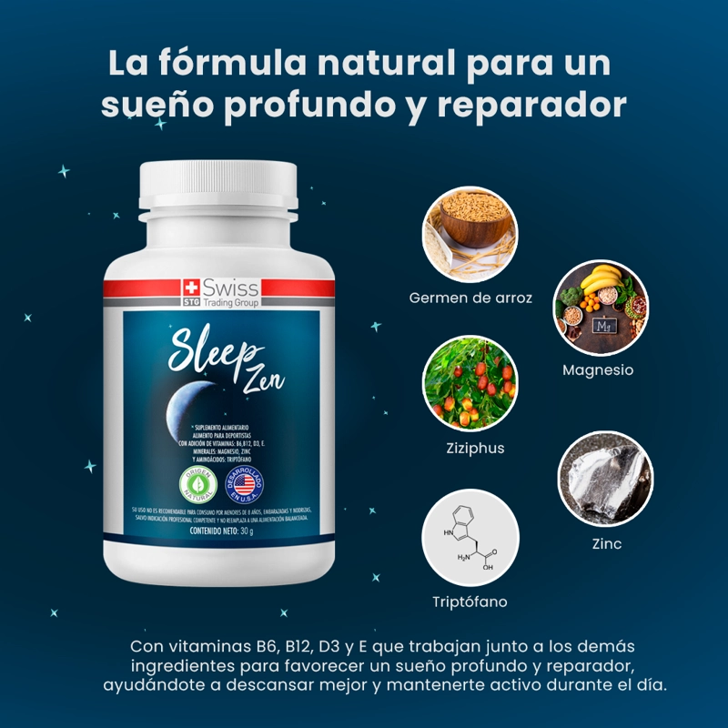 SLEEP ZEN 60 CAPSULAS NATURALES CONTRA EL INSOMNIO 2 MESES - 6